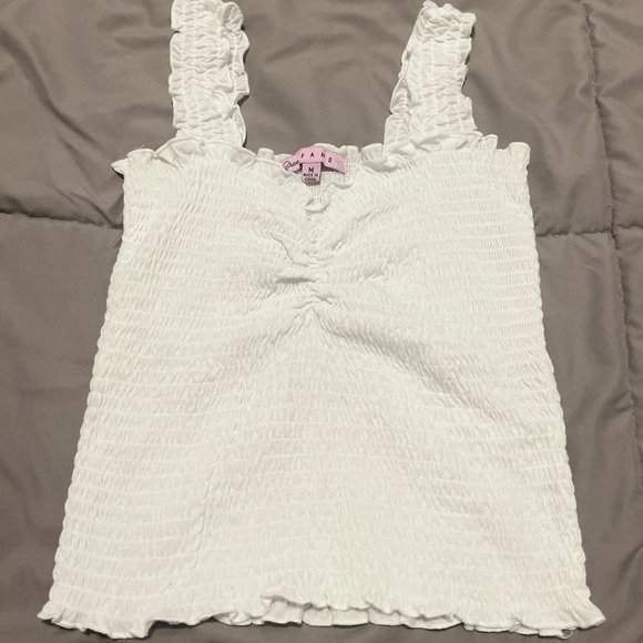 White cropped tank-top. Size: M Brand: Brave Fame - Picture 1 of 1